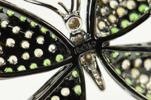 Load image into Gallery viewer, 18K 5.56Ctw Pave Diamond Tsavorite Citrine Butterfly Pin/Brooch White Gold