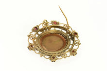 Load image into Gallery viewer, 14K Micromosaic Parthenon Goldstone Scalloped Pin/Brooch Yellow Gold