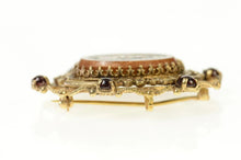 Load image into Gallery viewer, 14K Micromosaic Parthenon Goldstone Scalloped Pin/Brooch Yellow Gold