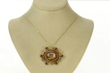 Load image into Gallery viewer, 14K Micromosaic Parthenon Goldstone Scalloped Pin/Brooch Yellow Gold