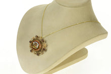 Load image into Gallery viewer, 14K Micromosaic Parthenon Goldstone Scalloped Pin/Brooch Yellow Gold