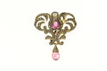 Load image into Gallery viewer, Sterling Silver 2.39 Ctw Victorian Pink Tourmaline Diamond Pendant/Pin