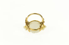 Load image into Gallery viewer, 14K Carved Swirl Quartz Retro Pearl Accent Ring Size 3.5 Yellow Gold