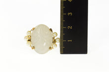 Load image into Gallery viewer, 14K Carved Swirl Quartz Retro Pearl Accent Ring Size 3.5 Yellow Gold