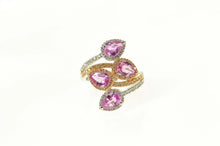 Load image into Gallery viewer, 14K Pear Pink Sapphire Diamond Tiered Wrap Ring Size 6.75 White Gold