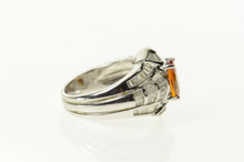 Load image into Gallery viewer, 18K 5.23 Ctw Orange Sapphire Diamond Engagement Ring Size 7.8 White Gold