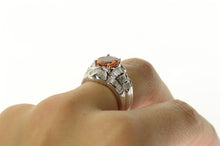 Load image into Gallery viewer, 18K 5.23 Ctw Orange Sapphire Diamond Engagement Ring Size 7.8 White Gold