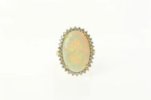 Load image into Gallery viewer, 18K Massive 21.4x14.1mm Opal 0.64 Ctw Diamond Ring Size 7.75 Yellow Gold