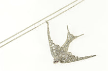 Load image into Gallery viewer, Platinum 3.06 Ctw Pave Diamond Ruby Sparrow Bird Necklace 18.25&quot;