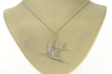 Load image into Gallery viewer, Platinum 3.06 Ctw Pave Diamond Ruby Sparrow Bird Necklace 18.25&quot;