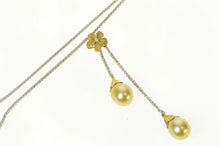 Load image into Gallery viewer, 18K Denny Wong Pearl Diamond Flower Dangle Necklace 17&quot; White Gold