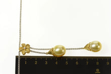 Load image into Gallery viewer, 18K Denny Wong Pearl Diamond Flower Dangle Necklace 17&quot; White Gold