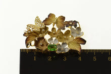 Load image into Gallery viewer, 18K Designer JY Emerald Diamond Butterfly Floral Pendant Yellow Gold