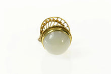 Load image into Gallery viewer, 14K Jade Pearl Ornate Round Pendulum Drop Pendant Yellow Gold