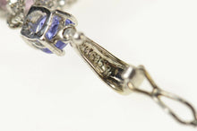 Load image into Gallery viewer, 14K Pink &amp; Lilac Sapphire Ornate Diamond Halo Pendant White Gold