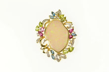 Load image into Gallery viewer, 18K Opal Peridot Topaz Tourmaline Diamond Statement Pendant Yellow Gold