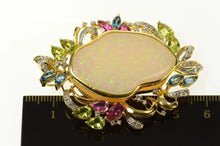 Load image into Gallery viewer, 18K Opal Peridot Topaz Tourmaline Diamond Statement Pendant Yellow Gold
