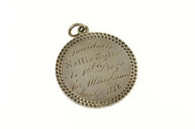 Load image into Gallery viewer, Sterling Silver Victorian Etched Attendance Award Church Charm/Pendant