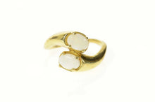 Load image into Gallery viewer, 10K Oval Opal Ornate Retro Bypass Statement Ring Size 6.75 Yellow Gold