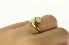 Load image into Gallery viewer, 10K Oval Opal Ornate Retro Bypass Statement Ring Size 6.75 Yellow Gold