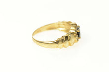 Load image into Gallery viewer, 14K Oval Sapphire Diamond Scalloped Halo Ring Size 4.5 Yellow Gold