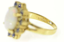 Load image into Gallery viewer, 14K Oval Opal Diamond Sapphire Cocktail Ring Size 5.5 Yellow Gold