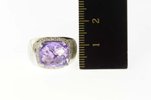 Load image into Gallery viewer, 18K Amethyst Diamond Halo Loccai Design Ring Size 6.75 White Gold