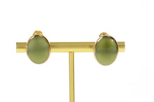 Load image into Gallery viewer, 14K Oval Nephrite Jade Cabochon Screw Back Earrings Yellow Gold