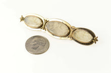Load image into Gallery viewer, 14K Victorian Ornate Dendritic Agate Bar Pin/Brooch Yellow Gold