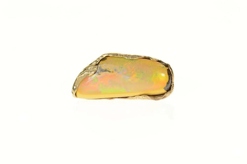 9K Ornate Natural Opal Ornate Lapel Pin/Brooch Yellow Gold