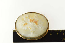 Load image into Gallery viewer, 14K Victorian Floral Bouquet Still Life Cameo Pin/Brooch Yellow Gold