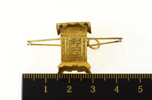 Load image into Gallery viewer, 14K 3D Chinese Litter Hand Held Royal Carriage Charm/Pendant Yellow Gold