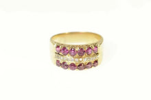 Load image into Gallery viewer, 14K Ornate Ruby Diamond Filigree Band Ring Size 6.75 Yellow Gold