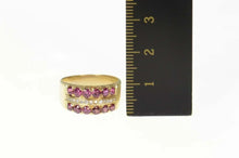 Load image into Gallery viewer, 14K Ornate Ruby Diamond Filigree Band Ring Size 6.75 Yellow Gold