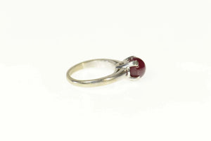 14K 2.42 Ct Natural Star Ruby Cabochon Baby Ring Size 1.25 White Gold