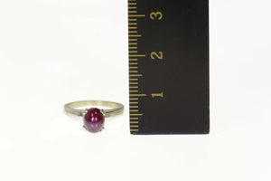 14K 2.42 Ct Natural Star Ruby Cabochon Baby Ring Size 1.25 White Gold