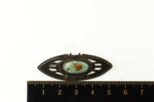 Load image into Gallery viewer, Sterling Silver Ornate Turquoise Marquise FT Sheridan Pin/Brooch