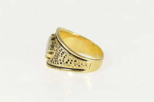 14K Ornate Natural Opal Graduated Statement Ring Size 7.25 Yellow Gold