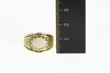 Load image into Gallery viewer, 14K Ornate Natural Opal Graduated Statement Ring Size 7.25 Yellow Gold