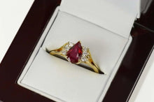 Load image into Gallery viewer, 18K 1.10 Ctw Pear Ruby Diamond Engagement Ring Size 9 Yellow Gold