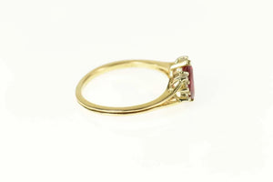 18K 1.10 Ctw Pear Ruby Diamond Engagement Ring Size 9 Yellow Gold