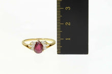 Load image into Gallery viewer, 18K 1.10 Ctw Pear Ruby Diamond Engagement Ring Size 9 Yellow Gold