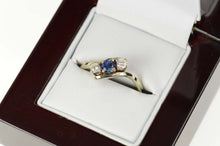 Load image into Gallery viewer, 14K 0.60 Ctw Sapphire Diamond Bypass Engagement Ring Size 8 White Gold