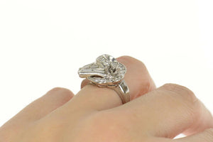 Platinum 1930's 1.55 Ctw Diamond Engagement Setting Ring Size 6.25