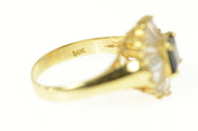 Load image into Gallery viewer, 14K 2.84 Ctw Sapphire Ballerina Diamond Halo Ring Size 6.75 Yellow Gold
