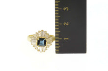 Load image into Gallery viewer, 14K 2.84 Ctw Sapphire Ballerina Diamond Halo Ring Size 6.75 Yellow Gold