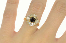 Load image into Gallery viewer, 14K 2.84 Ctw Sapphire Ballerina Diamond Halo Ring Size 6.75 Yellow Gold