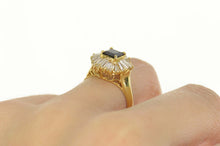 Load image into Gallery viewer, 14K 2.84 Ctw Sapphire Ballerina Diamond Halo Ring Size 6.75 Yellow Gold
