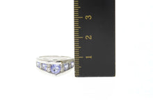 Load image into Gallery viewer, 14K Pointed Tanzanite Diamond Chevron Engagement Ring Size 5 White Gold