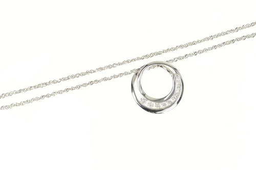 14K 0.37 Ctw Diamond Circle Journey Symbol Chain Necklace 18